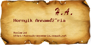 Hornyik Annamária névjegykártya