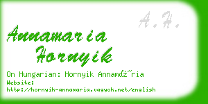 annamaria hornyik business card
